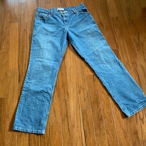 Levi Strauss Signature | ladies mid rise straight blue jeans | size 14 Long